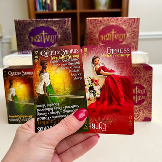Learn Tarot with 2-Deck Set | Double-Sided Flash Card w/ Keywords + Solid Back Deck | Beginner Oracle & Tarot Learning Gift for Her