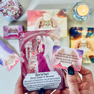iN2IT Angel Oracle + Mini Deck Set – Pocket & Full Size Card Bundle for Daily Divine Messages