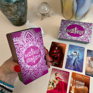 iN2ITarot Classic Edition – 78 Tarot Cards with Upright & Reversed Meanings | Keywords + Astrological Symbols | Gold Gilded Tarot Deck