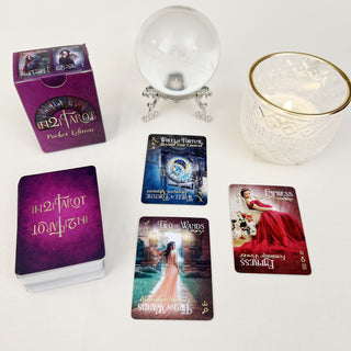 iN2ITarot Pocket Edition – Mini Tarot Deck with Upright & Reversed Meanings | Travel-Sized 78-Card Tarot by iN2IT