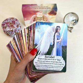 Angel Oracle Deck by iN2IT – 47 Angel Cards w/ Guidebook, Keywords & Symbolism for Divine Guidance