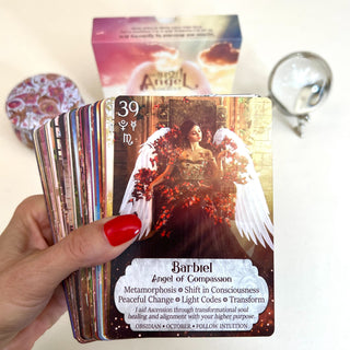 Angel Oracle Deck by iN2IT – 47 Angel Cards w/ Guidebook, Keywords & Symbolism for Divine Guidance