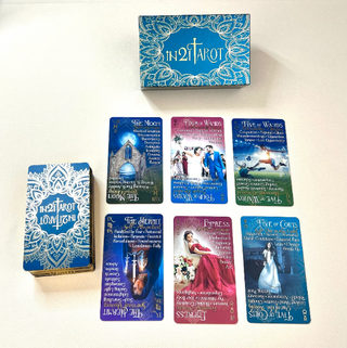 iN2IT Tarot Deck Keywords Edition. Tarot Deck w/78 Tarot Cards + 5 Bonus Oracle Cards.