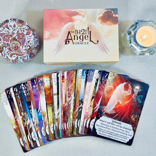 Angel Oracle Deck by iN2IT – 47 Angel Cards w/ Guidebook, Keywords & Symbolism for Divine Guidance