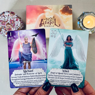 Angel Oracle Deck by iN2IT – 47 Angel Cards w/ Guidebook, Keywords & Symbolism for Divine Guidance