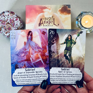 Angel Oracle Deck by iN2IT – 47 Angel Cards w/ Guidebook, Keywords & Symbolism for Divine Guidance