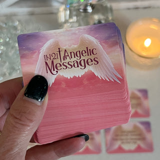 iN2IT Angel Oracle + Mini Deck Set – Pocket & Full Size Card Bundle for Daily Divine Messages