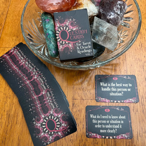 Mini Poker Sized 1.75" x 2.5" Tarot Deck & Oracle Deck Bundle. iN2ITarot Pocket Edition & "Q" Oracle Question Cards for Tarot & Oracle Cards Readings