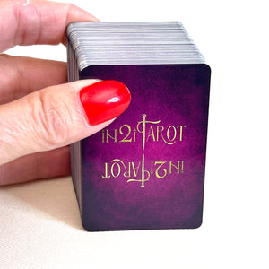 iN2ITarot Pocket Edition Mini Tarot Deck. Mini poker sized version of iN2ITarot Classic. 1.75" x 2.5" for Clarifiers or Travel.