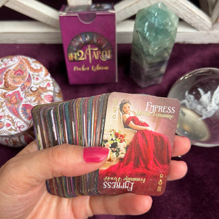 Mini Poker Sized Tarot Deck & Oracle Deck Bundle. iN2ITarot Pocket Edition & "Q" Oracle Question Cards for Tarot & Oracle Cards Readings